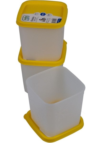 3'lü Sarı Saklama Kabı, 0,38 Litre, Pratik ve Şık Mutfak Gereci modelleri