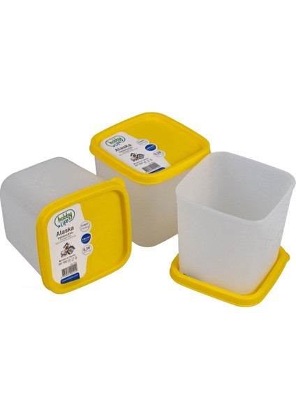 3'lü Sarı Saklama Kabı, 0,38 Litre, Pratik ve Şık Mutfak Gereci indirimleri