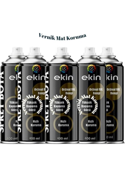 400 ml Şeffaf Sprey Vernik Mat Koruma 5 Adet