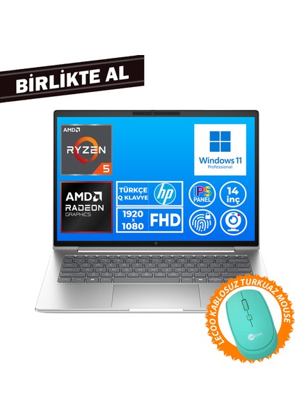 Elitebook 645 G9 Ryzen 5 Pro 5675U 16GB 512GB SSD 14" Fhd W11P + Mouse 5Y3J0EA 021