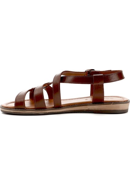 Kadın Kahverengi Hakiki Deri Sandalet modelleri