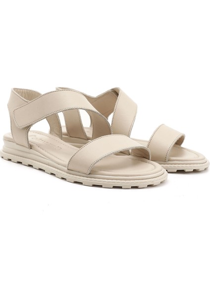 Kadın Antik Bej Cırt Bantlı Hakiki Deri Sandalet fiyatları