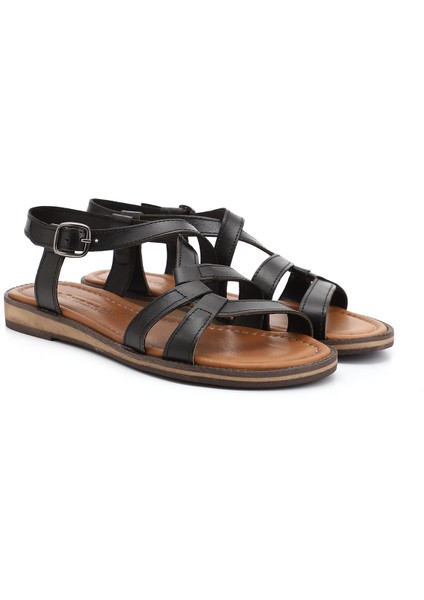 Kadın Siyah Hakiki Deri Sandalet fiyatları