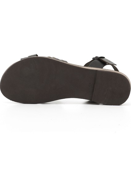 Kadın Siyah Çapraz Bantlı Hakiki Deri Sandalet fırsatları