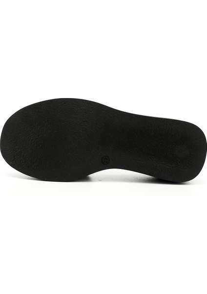 Kadın Siyah Dolgu Taban Hakiki Deri Terlik fırsatları