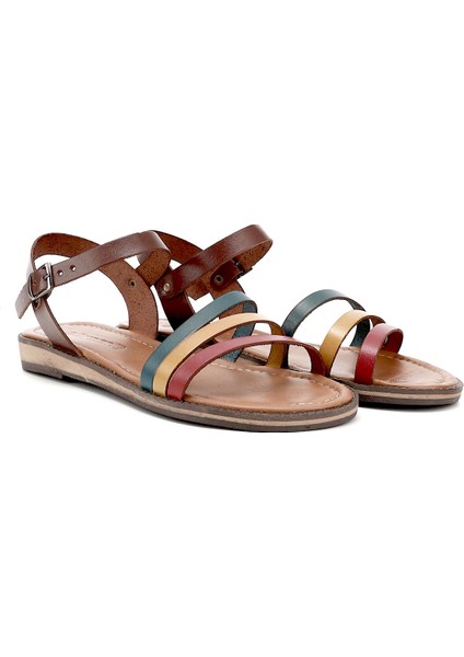 Kadın Kahve Hakiki Deri Sandalet fiyatları