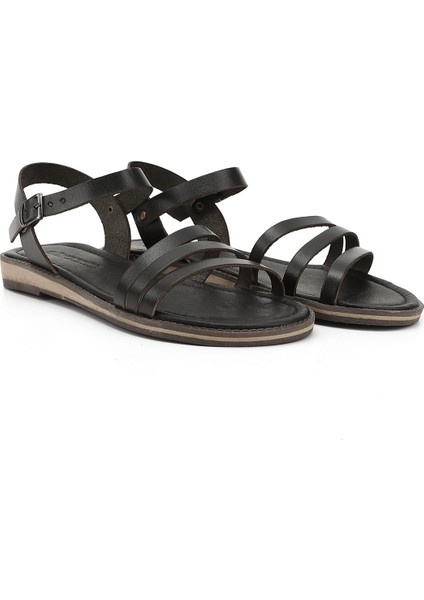 Kadın Siyah Hakiki Deri Sandalet fiyatları