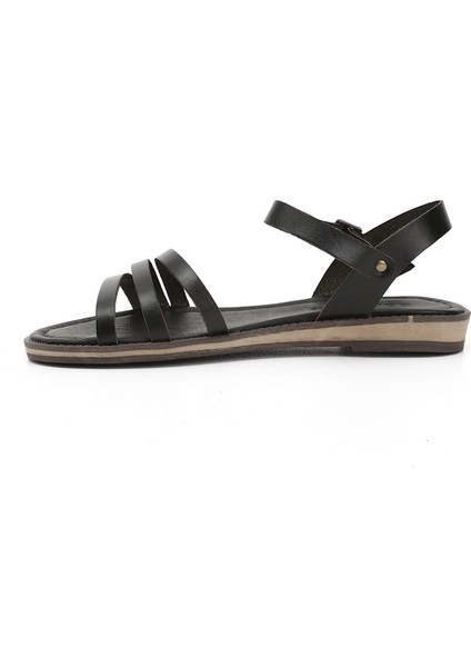 Kadın Siyah Hakiki Deri Sandalet modelleri