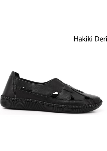 Kadın Siyah Hakiki Deri Comfort Ayakkabı