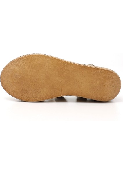 Kadın Antik Bej Cırt Bantlı Dolgu Topuk Hakiki Deri Sandalet indirimleri