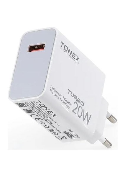 20W 4.0A USB To Type-C Turbo Şarj Başlığı+Kablolu Şarj Aleti - TY20W modelleri