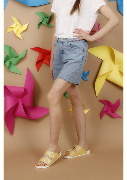 Kadın Sarı Tokalı Günlük Terlik fiyatları