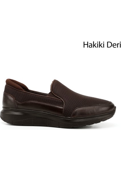 Erkek Kahve Antik Hakiki Deri Comfort Ayakkabı