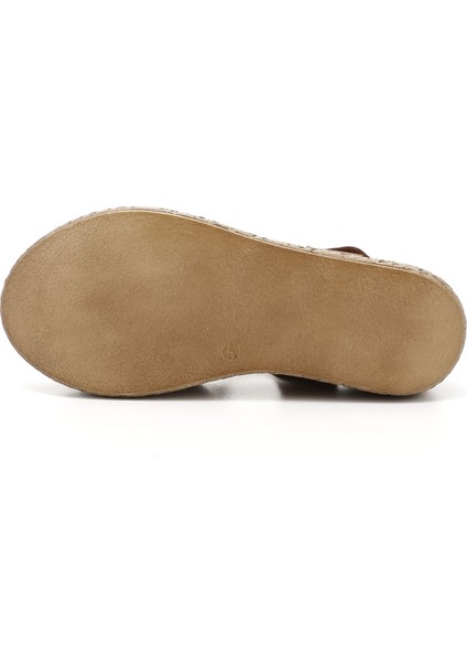 Kadın Taba Antik Cırt Bantlı Dolgu Topuk Hakiki Deri Sandalet fırsatları