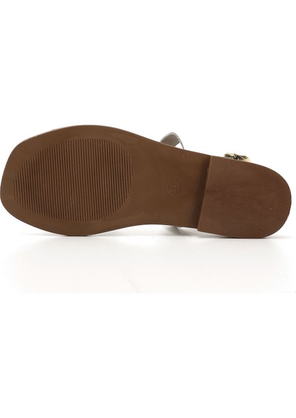 Kadın Beyaz Parmak Arası Bilek Bağlı Hakiki Deri Sandalet indirimleri