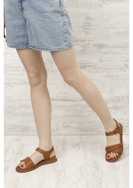 Kadın Taba Antik Cırt Bantlı Hakiki Deri Sandalet fiyatları