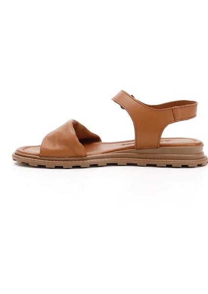 Kadın Taba Antik Cırt Bantlı Hakiki Deri Sandalet fırsatları