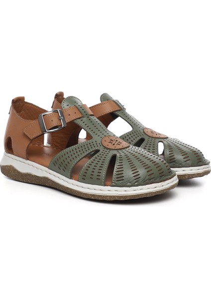 Kadın Dolgu Topuk Hakiki Deri Sandalet fiyatları