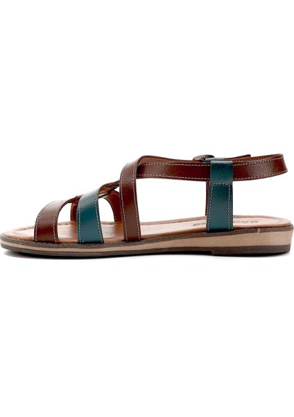 Kadın Kahve Hakiki Deri Sandalet modelleri