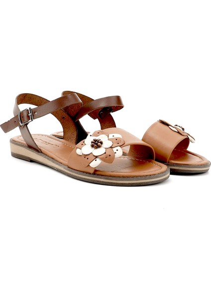 Kadın Kahve Hakiki Deri Sandalet fiyatları