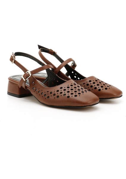 Kadın Taba Kısa Kalın Topuklu Arkası Açık Mary Jane Ayakkabı fiyatları