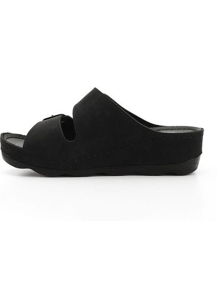Kadın Siyah Tokalı Dolgu Topuk Comfort Terlik fırsatları