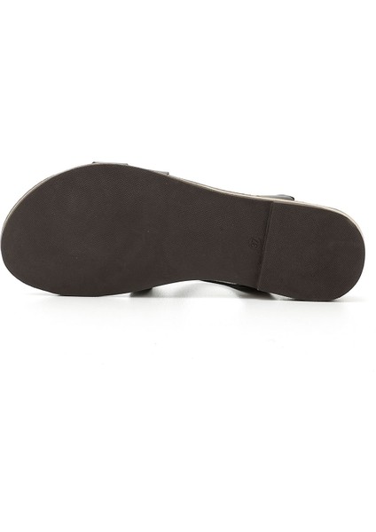 Kadın Siyah Hakiki Deri Sandalet fırsatları