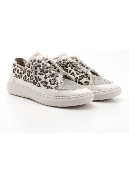 Kadın Leopar Kot Triko Taşlı Comfort Dolgu Taban Sneaker modelleri