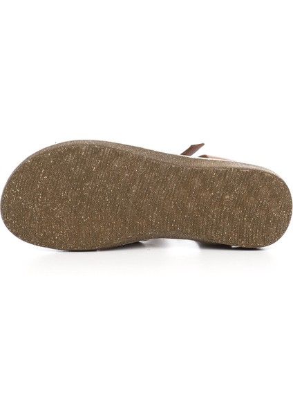 Kadın Bej Dolgu Topuk Hakiki Deri Sandalet fırsatları