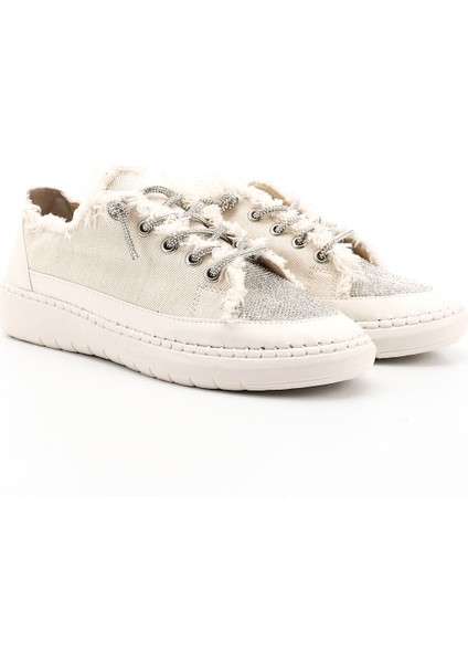 Kadın Bej Kot Triko Taşlı Comfort Sneaker modelleri