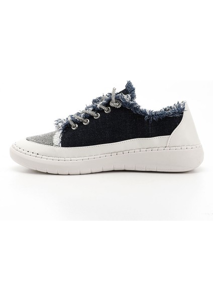 Kadın Lacivert Kot Triko Taşlı Comfort Dolgu Taban Sneaker fırsatları