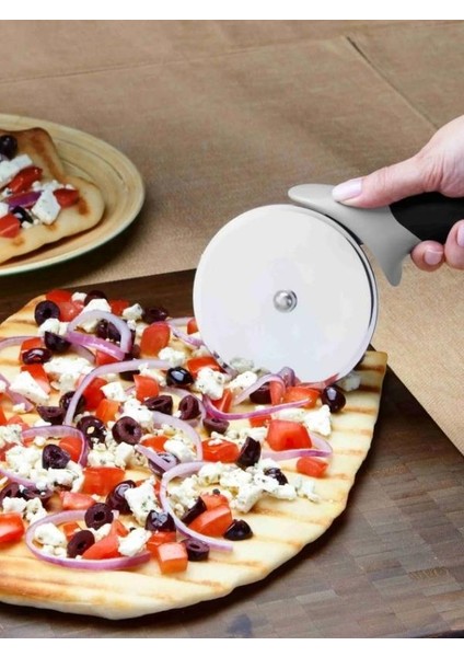 6690 Pizza Cutter – Paslanmaz Çelik Pizza Kesici (10 cm Bıçak; Kaymaz Kulp; Fırın & Izgara Uyumlu) fiyatları