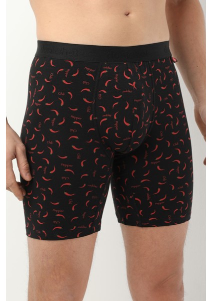 Desenli Uzun Paçalı Likralı Erkek Boxer 1014 modelleri