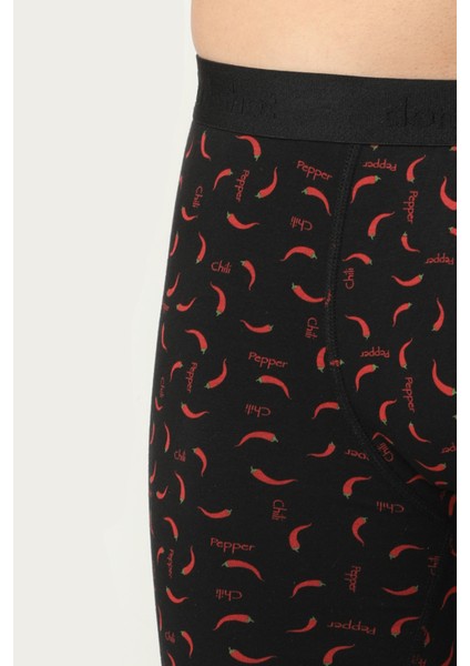 Desenli Uzun Paçalı Likralı Erkek Boxer 1014 fırsatları