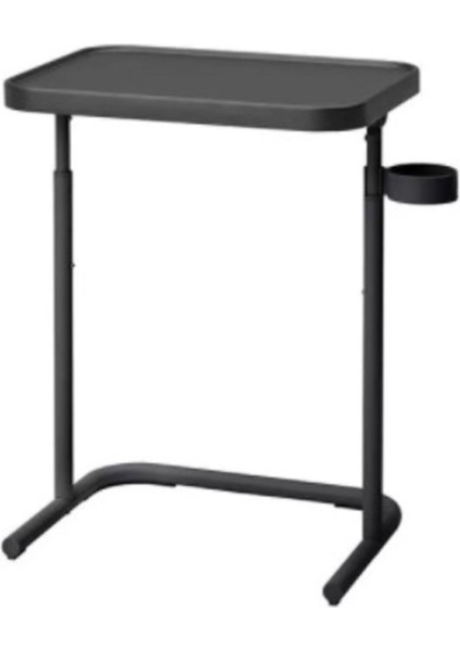 Ayarlanabilir Gri Laptop Masası, Bardaklık Fonksiyonlu ve Şık Tasarım