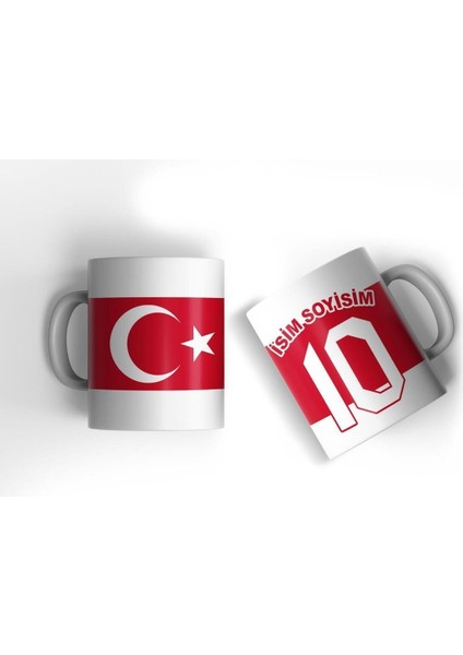 Türkiye Ay Yıldız Türk Bayrağı Tasarımlı Kupa, Kişiye Özel, Hediye, Euro 2024 modelleri