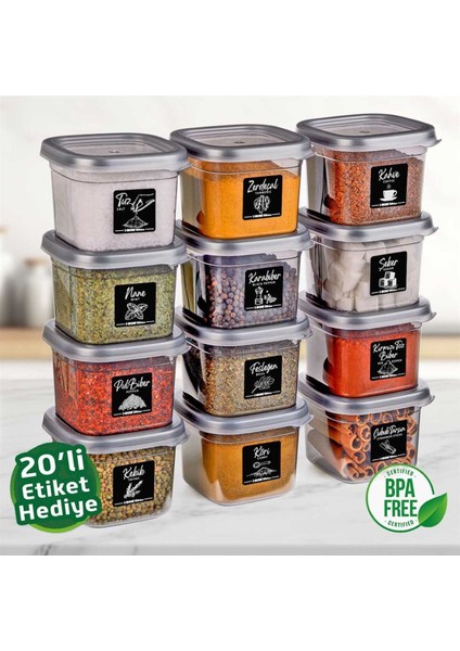 Kare Saklama Kabı 550 Ml, 12'li Paket, 24 Parça, Beyaz