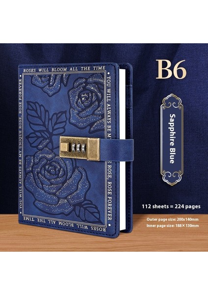 Kilitli Vintage Şifre Defteri Defter El Kitabı (Yurt Dışından)