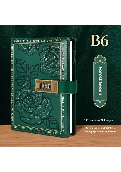 Kilitli Vintage Şifre Defteri Defter El Kitabı (Yurt Dışından)