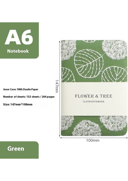 A6 Defter Keten Pamuk Not Defteri Öğrenci Günlüğü (Yurt Dışından)
