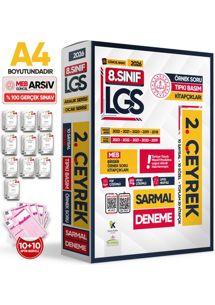 2026 8.sınıf Lgs 2.çeyrek Aralık-Ocak Ayı Meb Örnek Soru Tıpkı Basım Sarmal Deneme Paketi Çözümlü