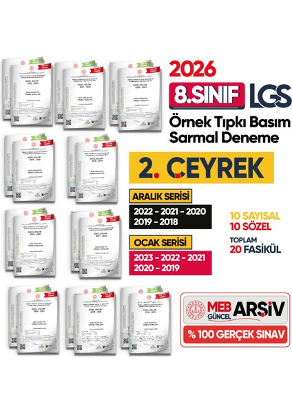 2026 8.sınıf Lgs 2.çeyrek Aralık-Ocak Ayı Meb Örnek Soru Tıpkı Basım Sarmal Deneme Paketi Çözümlü fiyatları