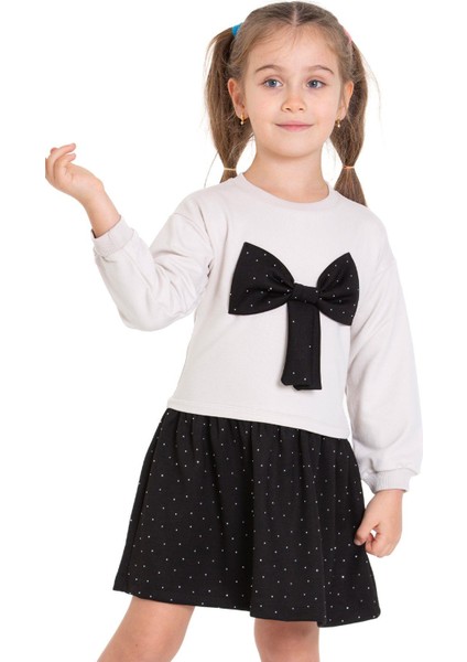 Yeni Sezon Kız Çocuk Fiyonk Detaylı Parlak Taş Detaylı Elbise fiyatları