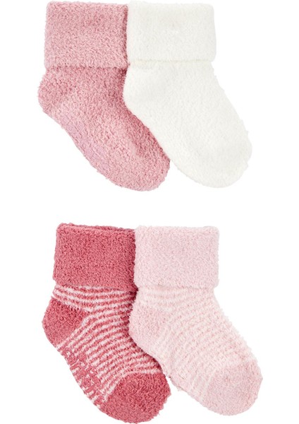 Kız Bebek Desenli 4lü Çorap