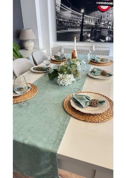 Kadife Dokulu Çağla Yeşil Şerit, Şık ve Rahat Eşya Düzeni Için Mükemmel Seçim