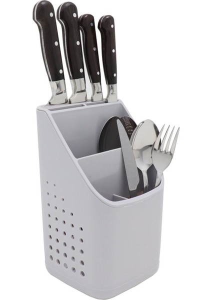 Gri Renkli Tezgah Üstü Pratik Kaşıklık, Şık ve Kullanışlı Tasarım