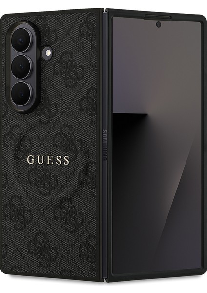 Galaxy Z Fold 7 Uyumlu Kılıf Guess Lisanslı M-Safe Özellikli 4g Desen Yazı Logolu Kapak Siyah