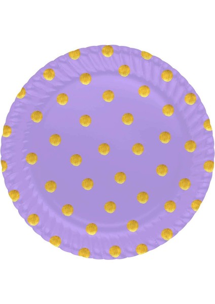 Lila Karton Tabak 23CM, Şık ve Kullanışlı, Pastel Renkli Davetler Için Ideal.