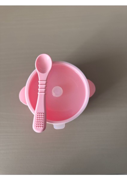 Pembe 400 ml Kapaklı Silikon Bebek Mama Kasesi - Güvenli ve Şık Beslenme Seti modelleri