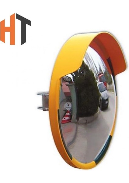 Trafik Güvenlik Aynası 60 cm Sarı-Siyah ve 2 M Galvaniz Flanşlı Direk Set fiyatları